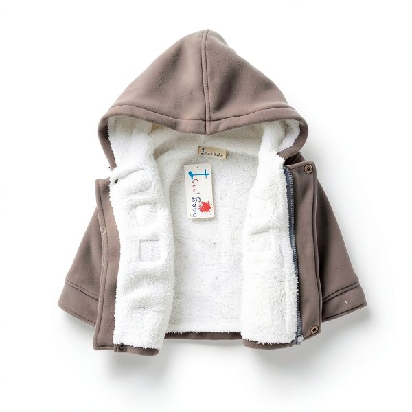 LadayPoa Baby Boys Hooded Fleece Jacket Grey 12 Months Soft Cotton-1