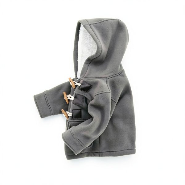 LadayPoa Baby Boys Hooded Fleece Jacket Grey 12 Months Soft Cotton-4