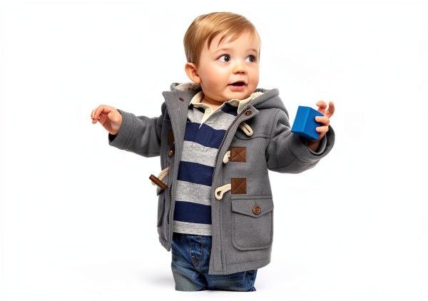 LadayPoa Baby Boys Hooded Fleece Jacket Grey 12 Months Soft Cotton-3